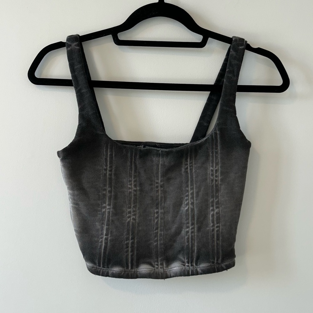 Zara Faded Effect Grey Tank Top Bustier  Size S